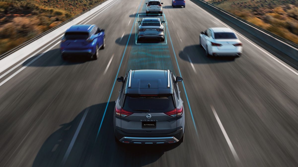 Icono de Nissan X-Trail 2024 mostrando como funciona la Tecnología de Propilot Assist